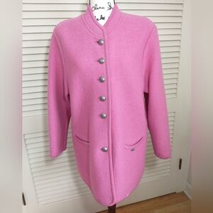 LIKE NEW Geiger, Austrian Made, 100% Pure Wool Coat, Size XL , Spring Pink